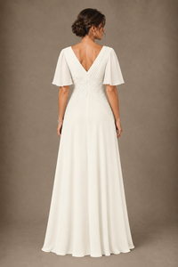 A-Line Chiffon Mother of the Bride Dress with Applique