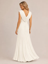 Cowl Neck Ruched Chiffon Mother of the Bride Dress