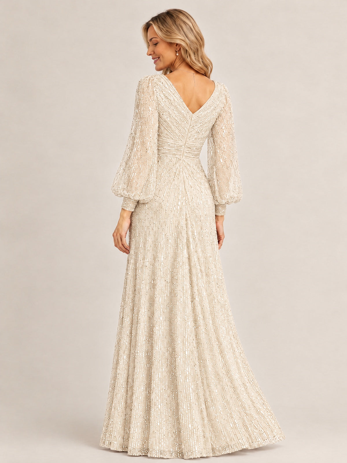 Sparkle Sequin Mother of The Bride Dresses with Long Sleeves