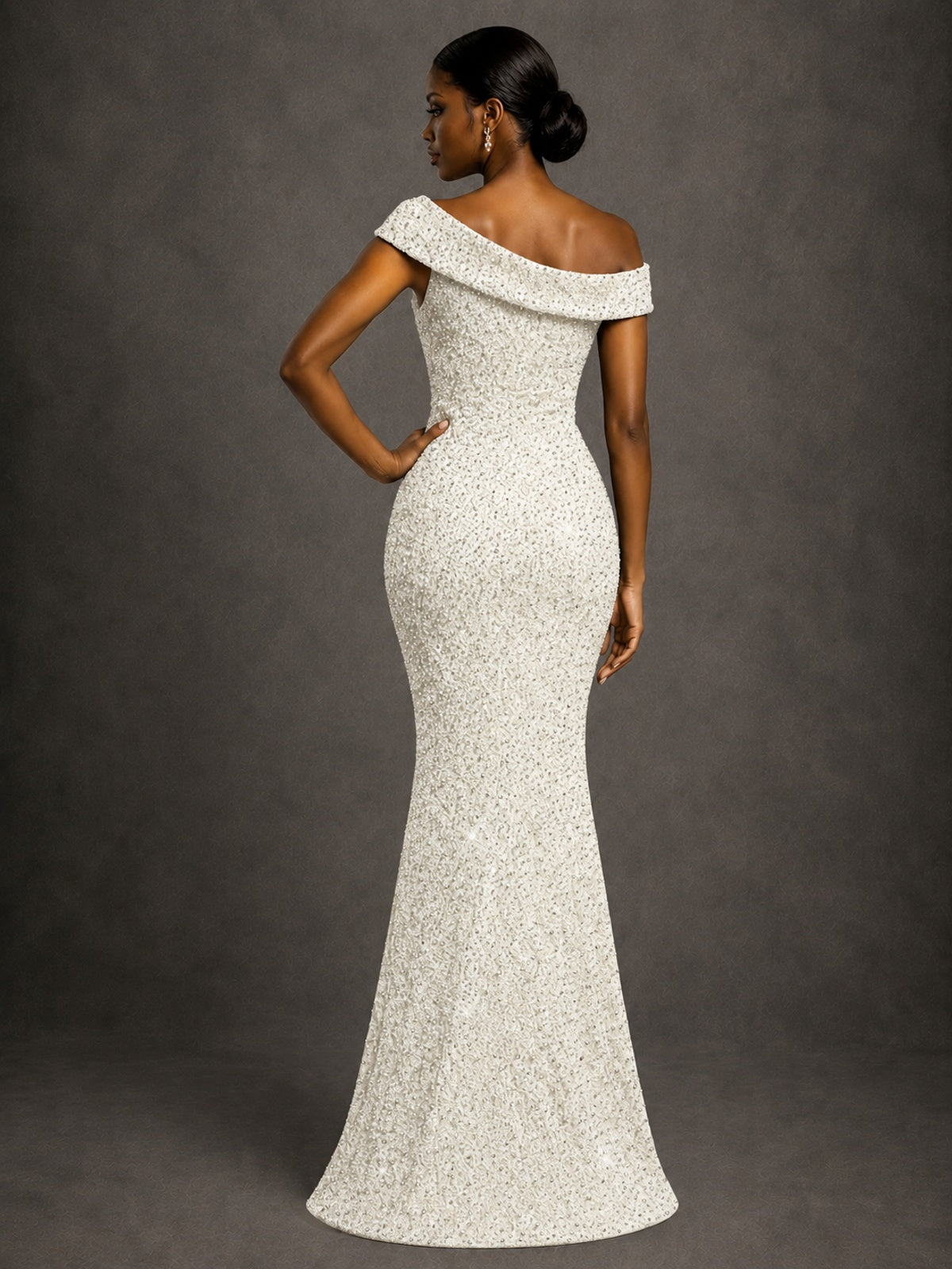 Sequin Off Shoulder Mermaid Prom Dress