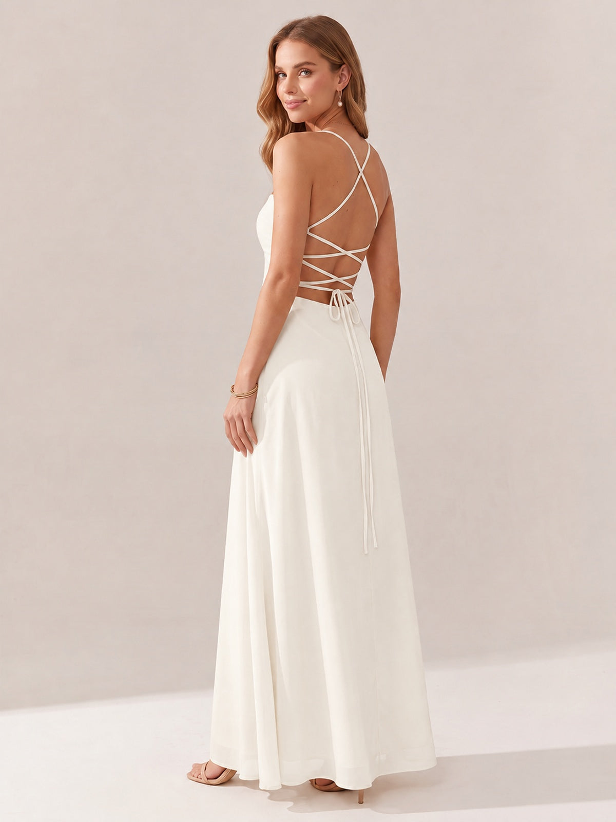 JOVELLEE Yellow Sweetheart Ruched Bust Chiffon Maxi Dress