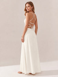 JOVELLEE Yellow Sweetheart Ruched Bust Chiffon Maxi Dress