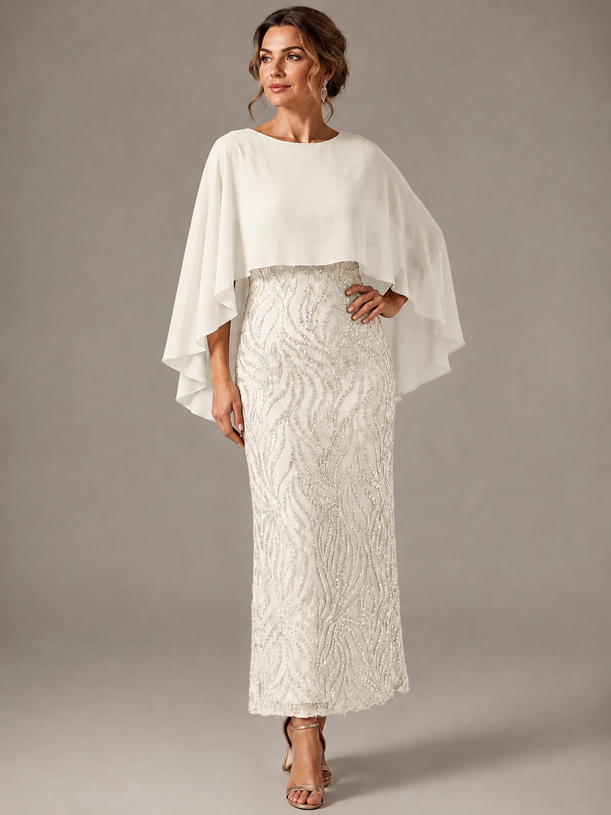 Light Blue Sequin 2 Pieces Mother of the Bride Dress