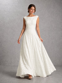Blush Pink Lace Applique A-Line Bridesmaid Dress