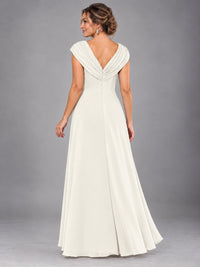 Cap Sleeve Chiffon A-Line Mother of the Bride Dress