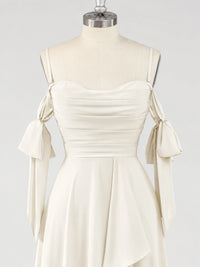 A-Line Ruffles Chiffon Bridesmaid Dress with Slit