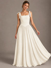 Square Neck A-Line Maxi Dress