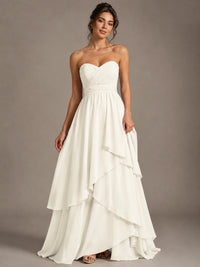Strapless Ruffle A-Line Maxi Dress