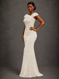 Sequin Off Shoulder Mermaid Prom Dress