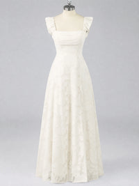 Jacquard Square Neck A-Line Maxi Dress