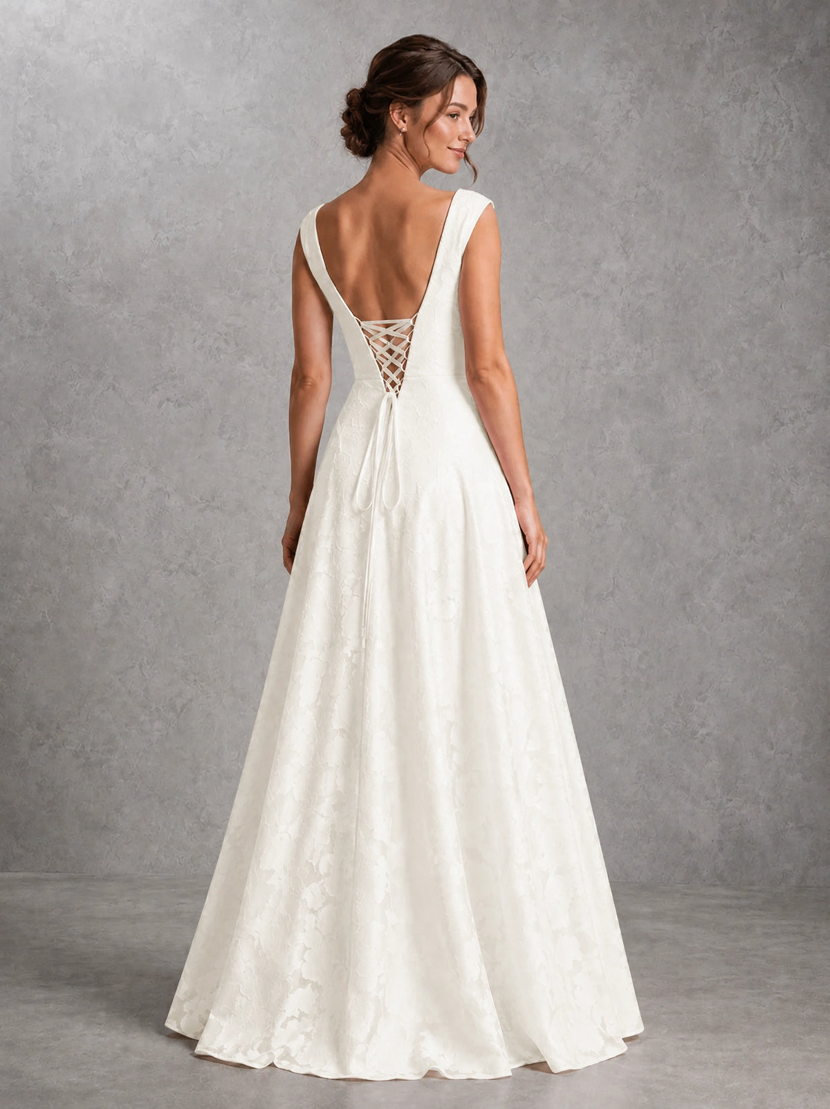 Blush Pink Lace Applique A-Line Bridesmaid Dress