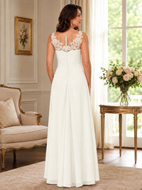 Elegant Chiffon Mother of the Bride Dress with Lace Applique and Cape Sleeves