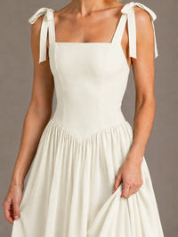 Square Neck A-Line Maxi Dress