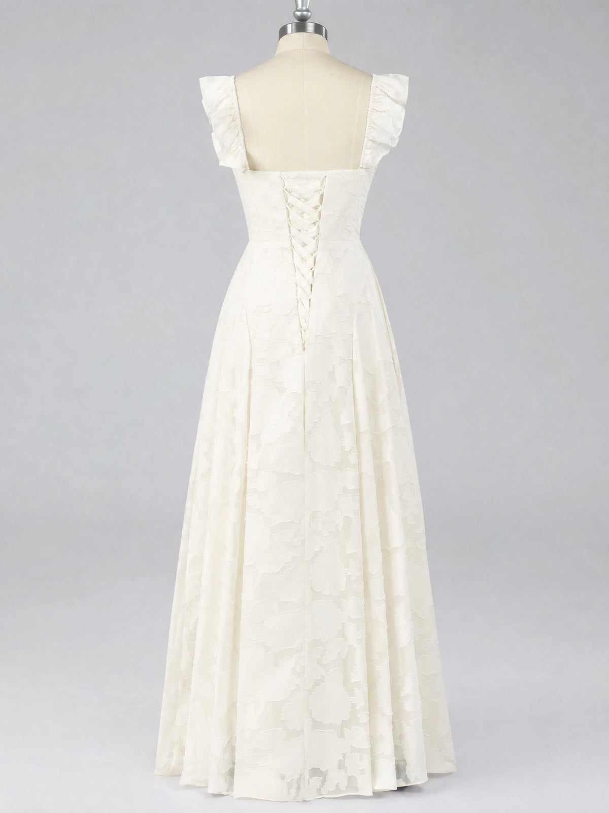 Jacquard Square Neck A-Line Maxi Dress