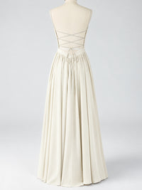 Spaghetti Strap Ruched Chiffon Maxi Dress with Backless