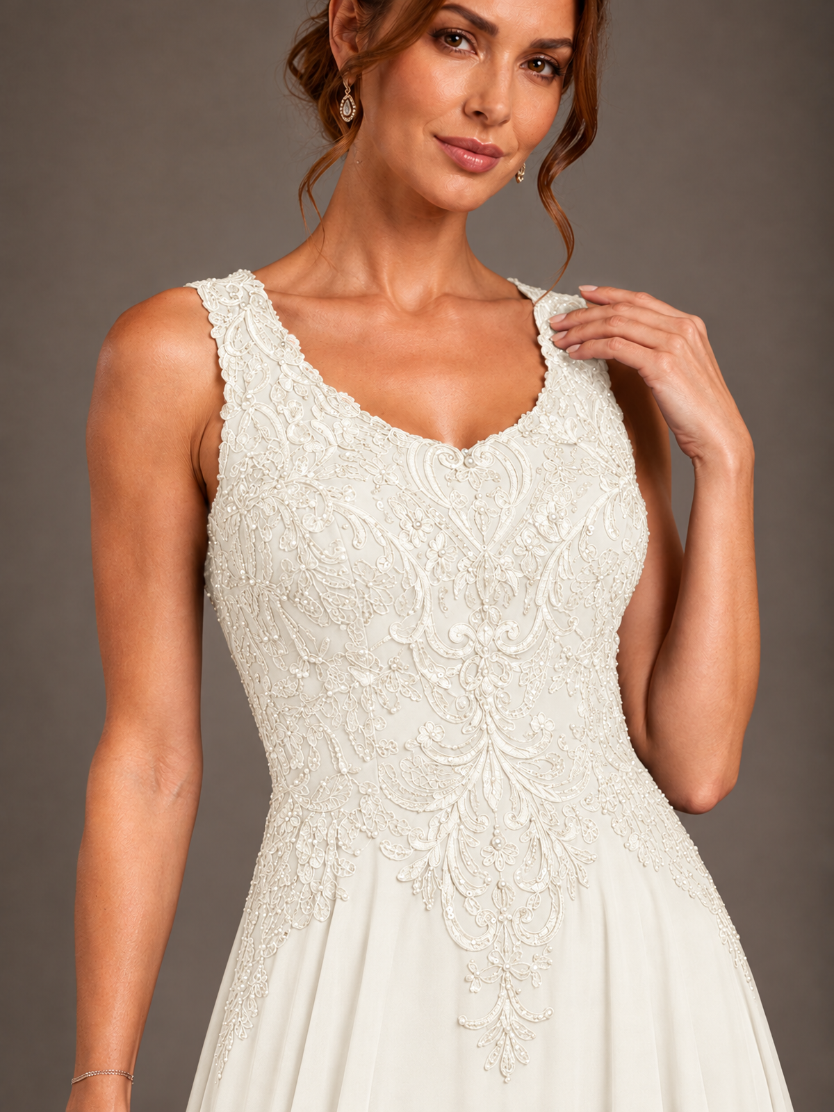 A-line 2 Pieces Chiffon Appliques Mother of The Bride Dresses with Jackets