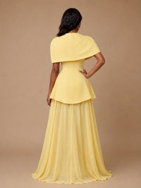 Jovellee yellow formal maxi dress back view
