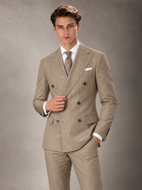 Double Breasted Pinstripe Men's Suit 2 Piece (Jacket & Pants) for Wedding & Formal Prom