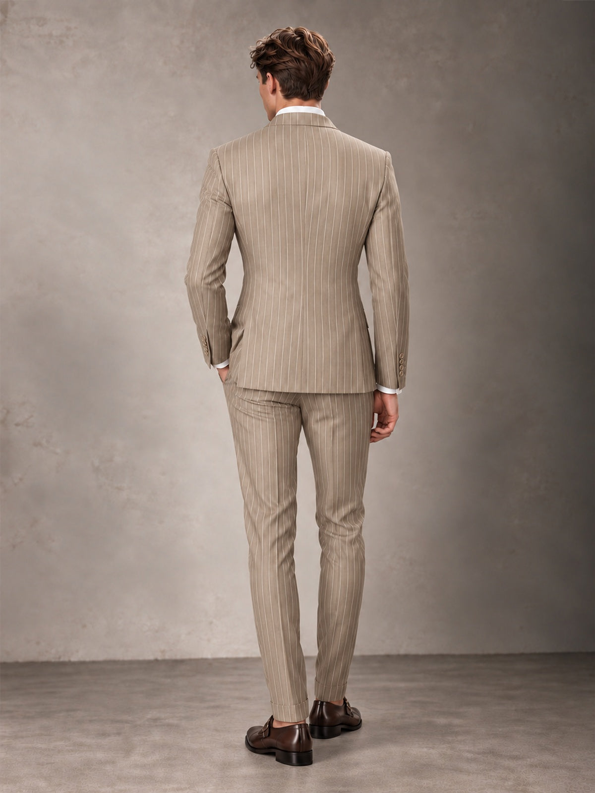 Double Breasted Pinstripe Men's Suit 2 Piece (Jacket & Pants) for Wedding & Formal Prom