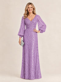 Sparkle Sequin Mother of The Bride Dresses with Long Sleeves