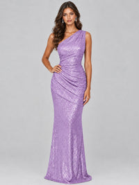 Sequin Mermaid One Shoulder Prom Dress Long formal Gown