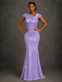 Sequin Off Shoulder Mermaid Prom Dress