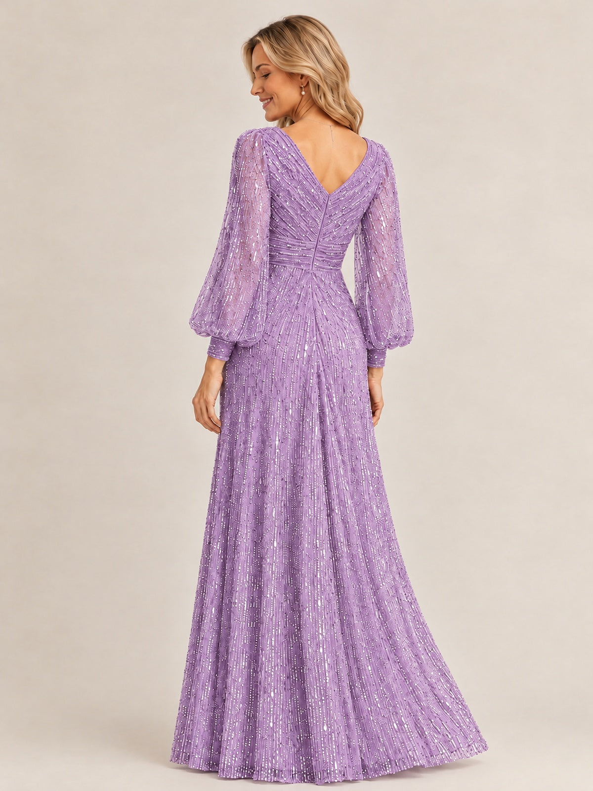 Sparkle Sequin Mother of The Bride Dresses with Long Sleeves