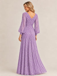 Sparkle Sequin Mother of The Bride Dresses with Long Sleeves