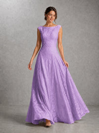 Blush Pink Lace Applique A-Line Bridesmaid Dress