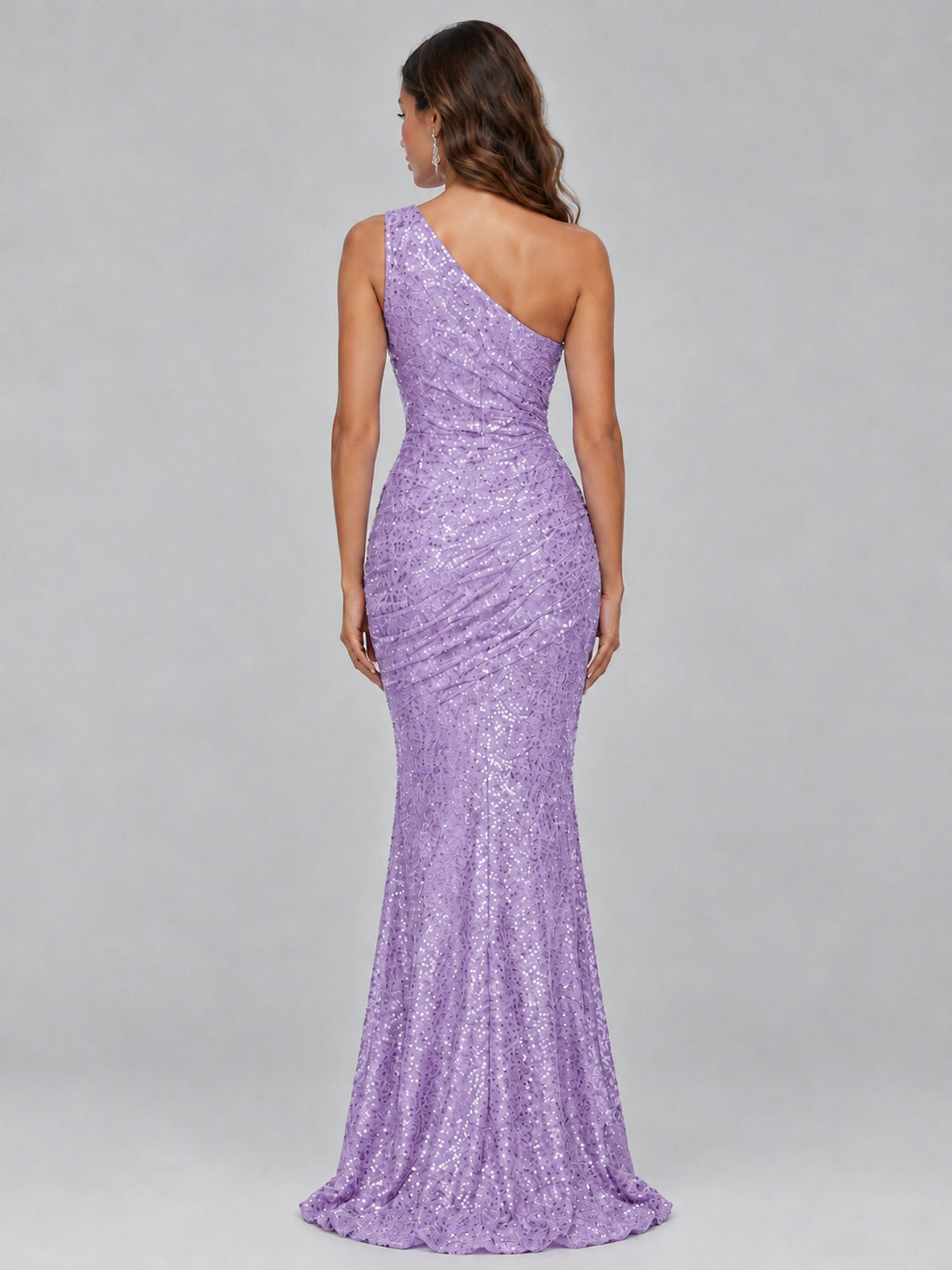 Sequin Mermaid One Shoulder Prom Dress Long formal Gown
