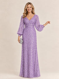 Sparkle Sequin Mother of The Bride Dresses with Long Sleeves