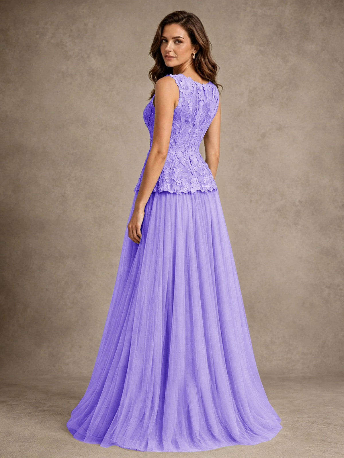 A-Line Chiffon Mother of the Bride Dress with Lace Appliques