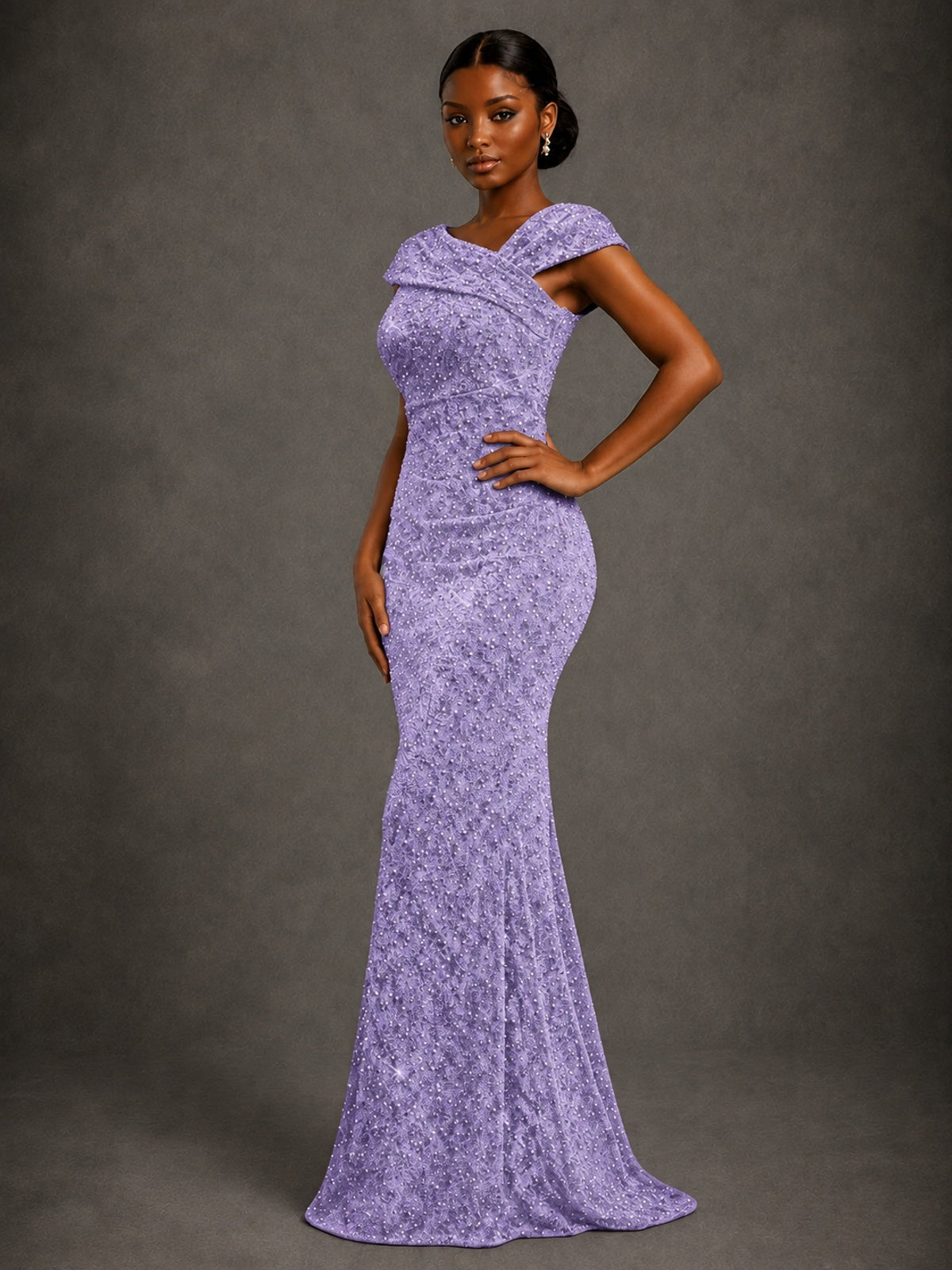 Sequin Off Shoulder Mermaid Prom Dress