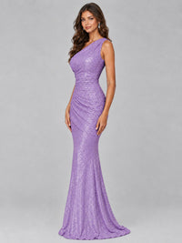 Sequin Mermaid One Shoulder Prom Dress Long formal Gown