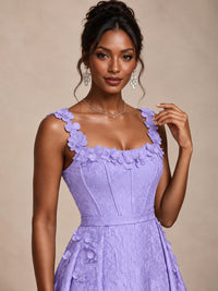 Light Blue 3D Floral Jacquard Prom Dress with Detachable Overskirt Corset Gown