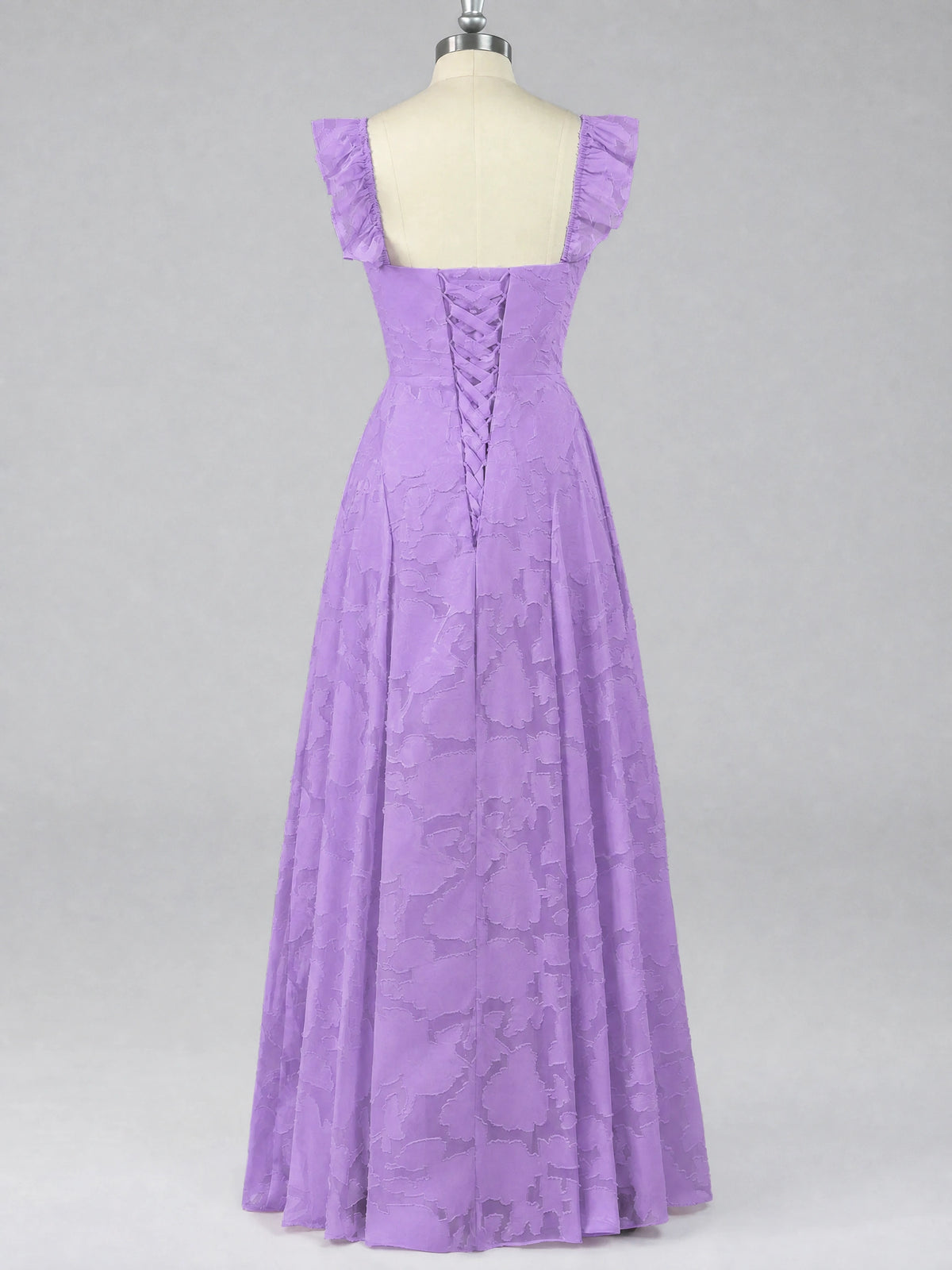 Jacquard Square Neck A-Line Maxi Dress