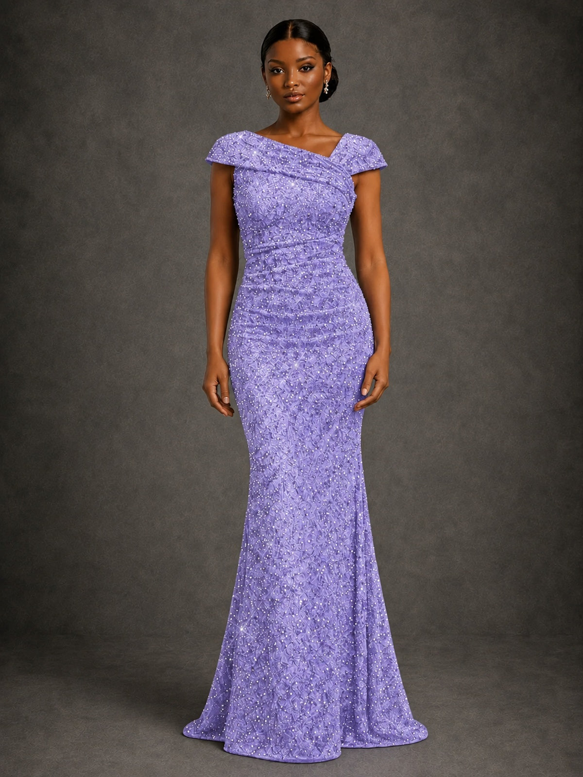 Sequin Off Shoulder Mermaid Prom Dress