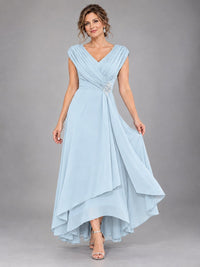 Cap Sleeve Chiffon A-Line Mother of the Bride Dress