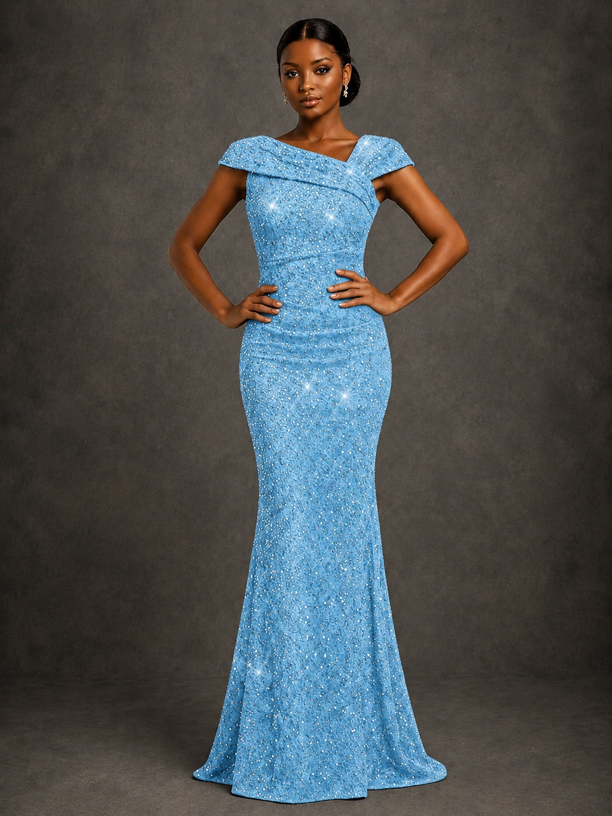 Sequin Off Shoulder Mermaid Prom Dress