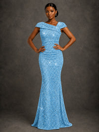 Sequin Off Shoulder Mermaid Prom Dress