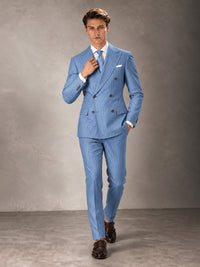 Double Breasted Pinstripe Men's Suit 2 Piece (Jacket & Pants) for Wedding & Formal Prom