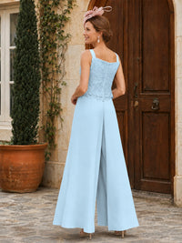 Elegant 3-Piece Chiffon Mother of the Bride Pantsuit with Floral Applique Jacket