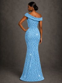 Sequin Off Shoulder Mermaid Prom Dress