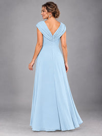 Cap Sleeve Chiffon A-Line Mother of the Bride Dress
