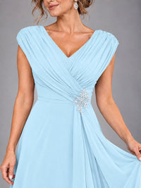 Cap Sleeve Chiffon A-Line Mother of the Bride Dress