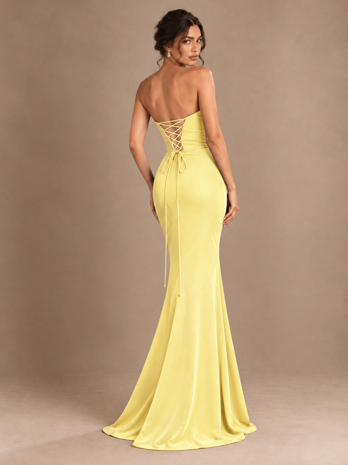 Emerald Green Strapless Mermaid Prom Dress with 3D Rose & Keyhole Cutout