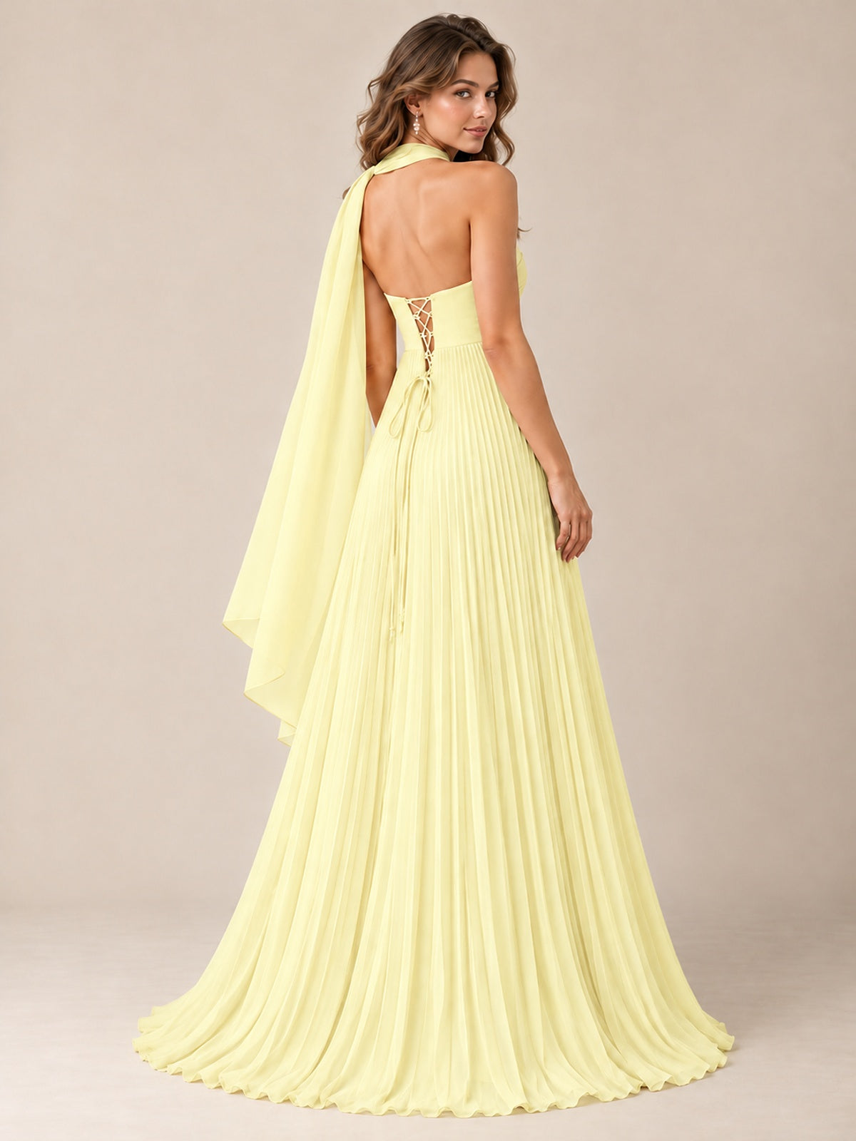 Sweetheart Neckline Pleated Prom Dress Strapless A-line Formal Dress with Flowy Scarf