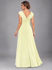 Cap Sleeve Chiffon A-Line Mother of the Bride Dress