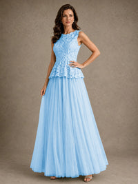 A-Line Chiffon Mother of the Bride Dress with Lace Appliques