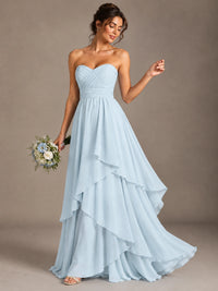 Strapless Ruffle A-Line Maxi Dress